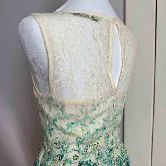 LC Lauren Conrad Cream Green Halter A-line Mini Dress - Picture 7 of 12